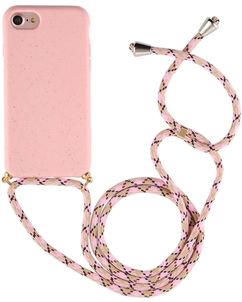 Mobigear Lanyard iPhone SE (2022) Flexibel TPU Hoesje met koord - Roze