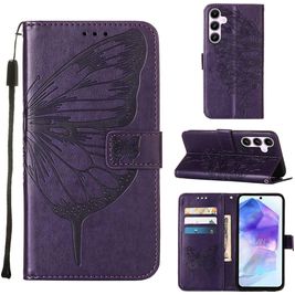 Mobigear Butterfly Samsung Galaxy A55 Hoesje Bookcase Portemonnee - Paars