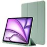 Mobigear Tri-Fold Gel iPad Air 13 Inch (2026) Hoes TPU,Kunstleer Bookcase + Stylus Houder - Groen