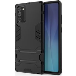 Mobigear Armor Stand Samsung Galaxy Note 20 Ultra Hoesje Hardcase Backcover Shockproof met Standaard - Zwart