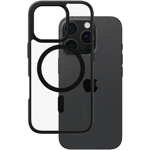 CARE by PanzerGlass Flagship iPhone 16 Pro MagSafe Hoesje Hardcase Backcover - Transparant / Zwart