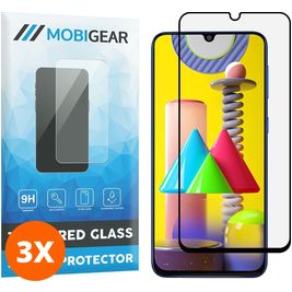 Mobigear Premium Samsung Galaxy M31 Glazen Screenprotector - Case Friendly - Zwart (3-Pack)