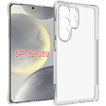 Mobigear Cushion Doorzichtig Samsung Galaxy S25 Ultra Hoesje Flexibel TPU Backcover - Transparant