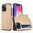 Mobigear Card iPhone 15 Hoesje Hardcase Backcover Shockproof met Pasjeshouder - Goud
