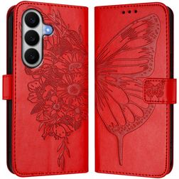 Mobigear Butterfly Samsung Galaxy A27 Hoesje Bookcase Portemonnee - Rood