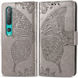 Mobigear Butterfly Xiaomi Mi 10 Pro Hoesje Bookcase Portemonnee - Grijs