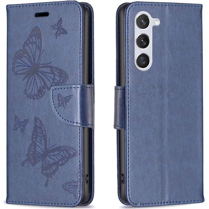 Mobigear Butterfly Samsung Galaxy S23 Hoesje Bookcase Portemonnee - Blauw