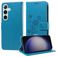 Mobigear Flowers Samsung Galaxy S25 Plus Hoesje Bookcase Portemonnee - Blauw
