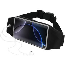 Mobiparts Comfort Fit Belt Telefoonhouder Hardlopen iPhone 16 Pro Max Sport Hoesje Neopreen Heuptas - Zwart