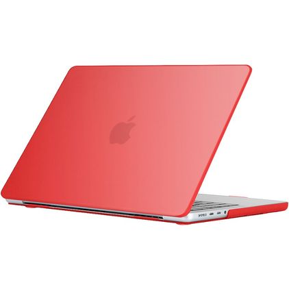 Mobigear Glossy MacBook Pro 16 Inch (2021-2026) Hoes Hardshell Laptopcover MacBook Case - Rood - Model A2485 / A2780 / A2991 / A3186 / A3428 / A3429