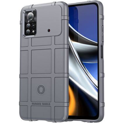 Mobigear Rugged Shield POCO X4 Pro 5G Hoesje Flexibel TPU Backcover Shockproof - Grijs