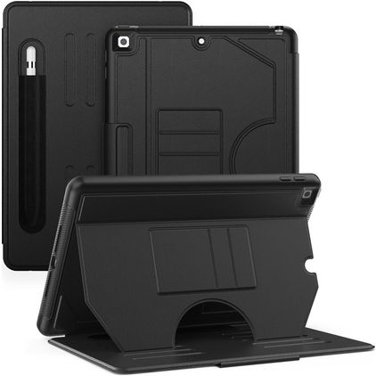 Mobigear Magnetic Folio iPad 9 (2021) Hoes Bookcase + Stylus Houder - Zwart