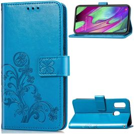 Mobigear Clover Samsung Galaxy A40 Hoesje Bookcase Portemonnee - Blauw