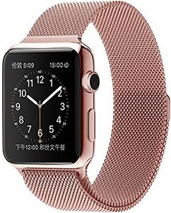 Mobigear Loop Milanese Apple Watch Bandje Magneetsluiting - 49/46/45/44 mm - Roségoud