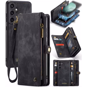 Caseme 008 Samsung Galaxy S23 FE Hoesje Uitneembare 2in1 Bookcase Portemonnee - Zwart