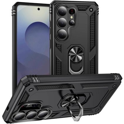 Mobigear Armor ring Samsung Galaxy S26 Ultra Hoesje Hardcase Backcover Shockproof met Ringhouder - Zwart