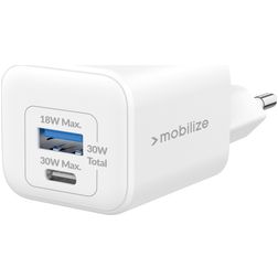 Mobilize Wall Charger Dual USB / USB-C Oplader Power Delivery 30W - Wit