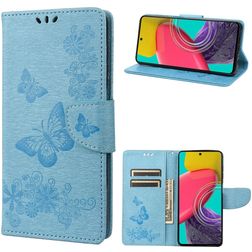 Mobigear Butterfly Samsung Galaxy M53 Hoesje Bookcase Portemonnee - Blauw
