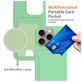 Mobigear Lanyard Card iPhone 16 Pro Siliconen Hoesje met koord en Pasjeshouder - Groen