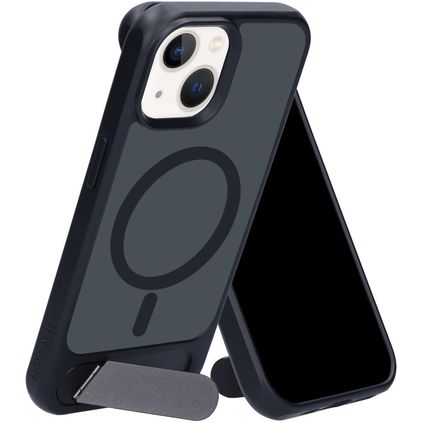Mobiparts Hardcover iPhone 14 MagSafe Hoesje Hardcase Backcover met Standaard - Satin Black