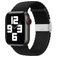 Mobigear Braided Nylon Apple Watch Bandje Klemsluiting - 42/41/40/38 mm - Zwart
