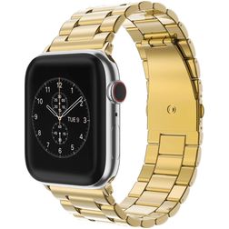 Mobigear Antwerp Stalen Apple Watch Bandje Vouwsluiting - 42/41/40/38 mm - Goud
