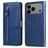 Mobigear Zipper iPhone 17 Pro Max Hoesje Bookcase Portemonnee - Blauw