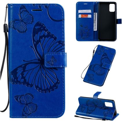 Mobigear Butterfly Samsung Galaxy A71 Hoesje Bookcase Portemonnee - Blauw