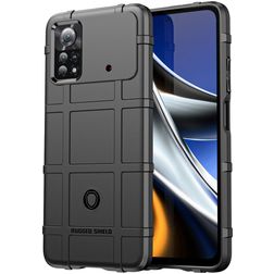 Mobigear Rugged Shield POCO X4 Pro 5G Hoesje Flexibel TPU Backcover Shockproof - Zwart