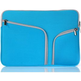 Mobigear Double Zipper Neopreen Laptop Sleeve 12 inch Laptop hoes - Blauw