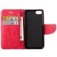 Mobigear Flowers iPhone SE (2020) Hoesje Bookcase Portemonnee - Magenta