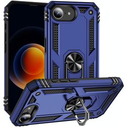 Mobigear Armor Ring iPhone 17e Hoesje Hardcase Backcover Shockproof met Ringhouder - Blauw