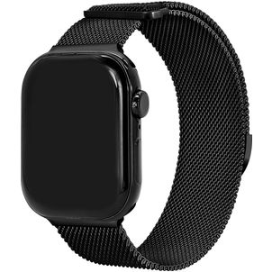 Mobilize RVS Milanese Apple Watch Bandje Magneetsluiting - 42/41/40/38 mm - Zwart