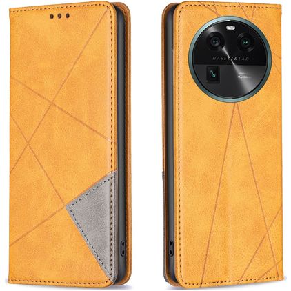 Mobigear Rhombus Slim OPPO Find X6 Hoesje Bookcase - Cognac