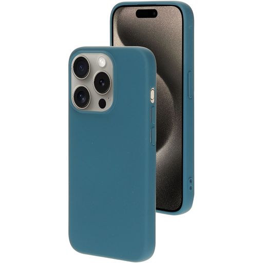 Mobiparts iPhone 15 Pro Siliconen Hoesje Backcover - Blueberry Blue