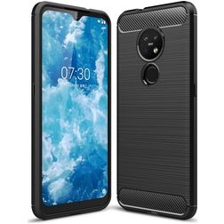 Mobigear Brushed Slim Nokia 6.2 Hoesje Flexibel TPU Backcover - Zwart