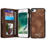 Caseme 008 iPhone SE (2020) Hoesje Uitneembare 2in1 Bookcase Portemonnee - Bruin