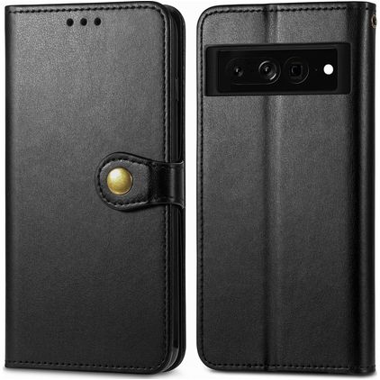 Mobigear Snap Button Google Pixel 7 Pro Hoesje Bookcase Portemonnee - Zwart