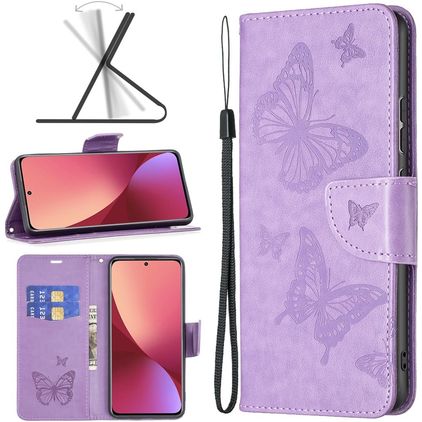 Mobigear Butterfly Xiaomi 12X Hoesje Bookcase Portemonnee - Paars