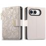 Mobigear Flowers iPhone Duo Hoesje Bookcase Portemonnee - Beige