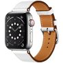 Mobigear Torino Leren Apple Watch Bandje Gespsluiting - 42/41/40/38 mm - Wit
