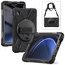 Xccess Survivor All-round Samsung Galaxy Tab A9 (2023) Hoes Hard Kunststof,Siliconen Backcover + Schouderband + Standaard - Zwart