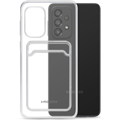 Mobilize Gelly Card Doorzichtig Samsung Galaxy A13 4G Hoesje Flexibel TPU Backcover met Pasjeshouder - Transparant