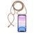 Mobigear Lanyard iPhone 11 Flexibel TPU Hoesje met koord - Transparant / Bruin
