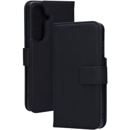 Mobiparts Wallet Samsung Galaxy S26 Plus MagSafe Hoesje Echt Leer Bookcase Portemonnee - Zwart