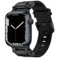 Mobigear Explorer Siliconen Apple Watch Bandje Gespsluiting - 49/46/45/44 mm - Zwart