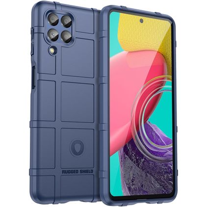 Mobigear Rugged Shield Samsung Galaxy M53 Hoesje Flexibel TPU Backcover Shockproof - Blauw