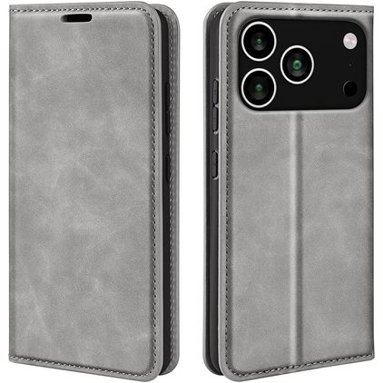 Mobigear Retro Slim iPhone 18 Pro Max Hoesje Bookcase Portemonnee - Grijs