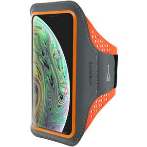 Mobiparts Comfort Fit Telefoonhouder Hardlopen iPhone X Sport Hoesje Neopreen Sportarmband - Neon Orange