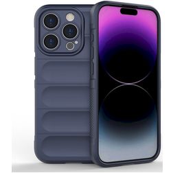 Mobigear Bumpy iPhone 15 Pro Hoesje Flexibel TPU Backcover - Donkerblauw